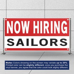Now Hiring Sailors 13 oz Heavy Duty Vinyl Banner Sailor Jobs Available Deckhand