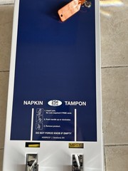 Hospeco Tampon&Napkin Dispenser 25¢ Coin/FREE Vend Commercial Bathroom Machine