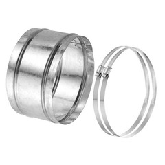 180mm/7″ Duct Connector, Galvanized Steel Duct Coupling, 4″ Long