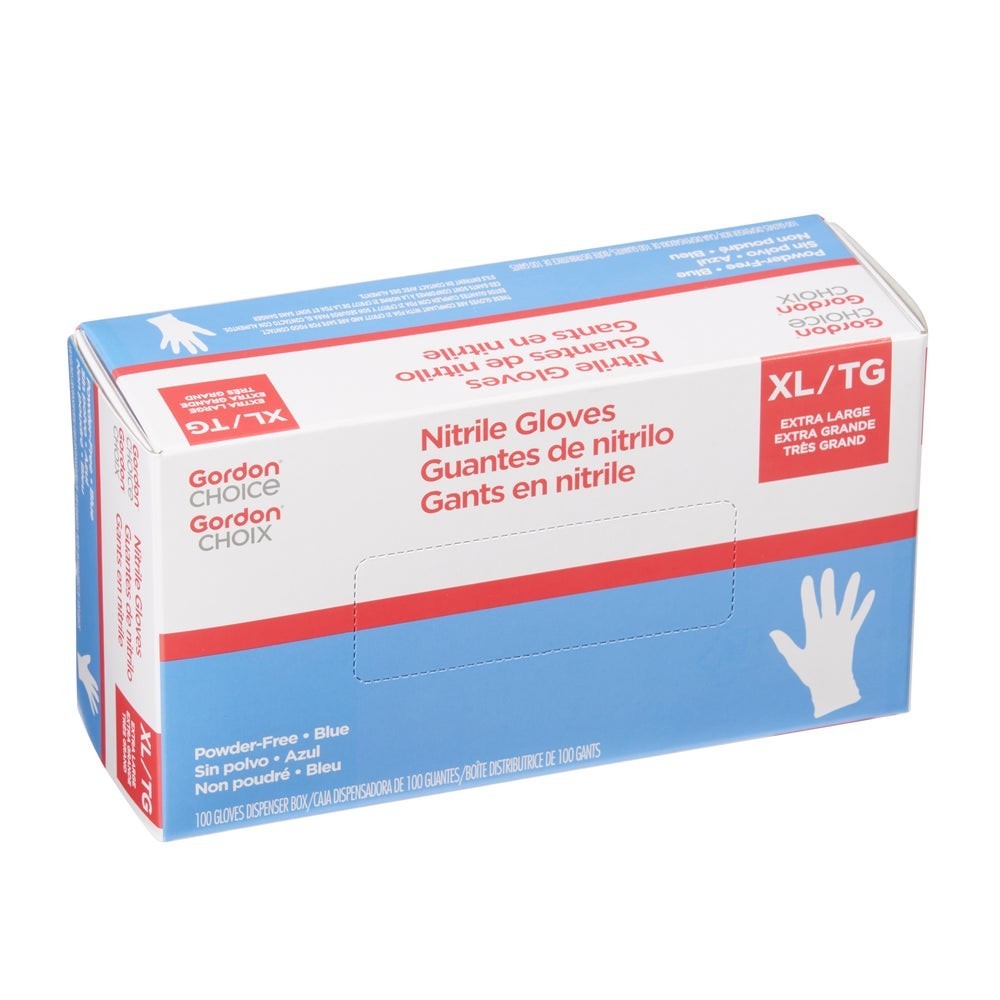 Gordon Choice X-Large Powder-Free Nitrile Gloves Blue 100 Ct Box