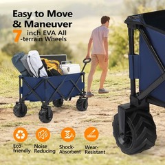 LEADZM Outdoor Wagon Cart Collapsible Utility Garden Shopping