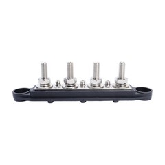 Red & Black 5/16″ 4 Stud Power Distribution Busbar Bus Bar With Cover Fast Ship