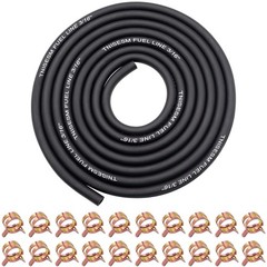 3/16 Inch ID Fuel Line Hose 10Ft + 20 Hose Clamps for Small Gas Engines