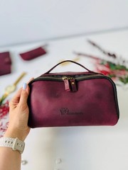 Luxury Leather Gift Set: Notebook, Wallet, Cosmetic Bag, Keychain – Personalized