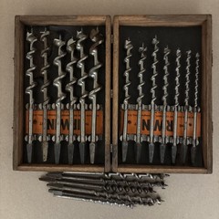Vintage Irwin 13pc Auger Drill Bit Set – No. DM Wooden Box USA + 6 Extra Bits