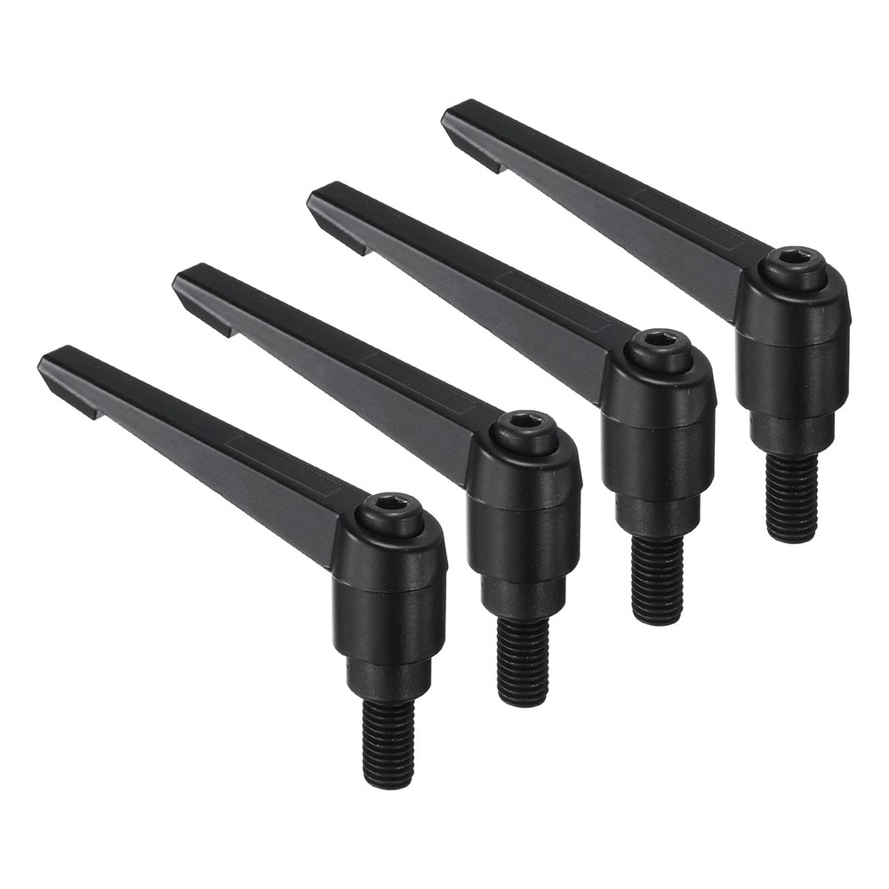 4pcs M10 x 20mm Black Oxide Carbon Steel Clamping Lever Handles