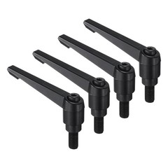 4pcs M10 x 20mm Black Oxide Carbon Steel Clamping Lever Handles