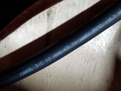 Carol 02725 12/3C Carolprene SOOW 600V 90C Portable Power Cable Cord Black/10ft