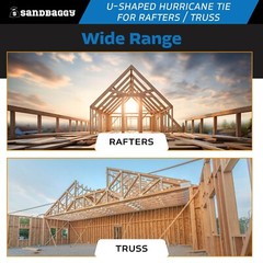 Sandbaggy U-Shaped Hurricane Tie for Rafters / Trusses – 18 Gauge (Galvanized)
