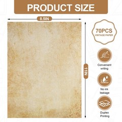 Joyberg 70PCS Vintage Paper 8.5 x 11 in Parchment paper for Writing Letter writi