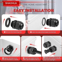 30PCS 1/2″ NPT Cable Gland, IP68 Waterproof Adjustable Strain Relief Cord Connec