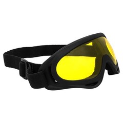 Birdz Eyewear FlyCatcher Padded Motorcycle Goggles Black Frame with Yellow