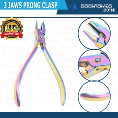 3 JAWS PRONG CLASP ADJUSTING ORTHO PLIER TITANIUM COATED