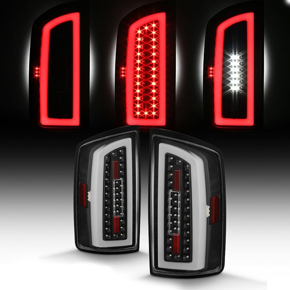 Rear Tail Lights Clear Lens Black Housing Dodge Ram 1500 07-08 2500/3500 07-09