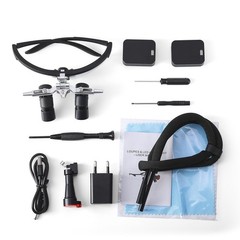 4.0X Dental Surgical Medical Loupes Magnifier Binocular Ergo+5w LED Headlight
