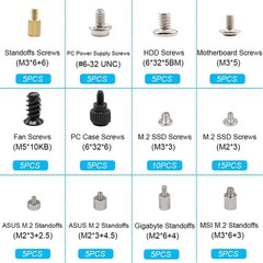 PC Computer Screws Standoffs Set Kit 360 Pieces Hard Drive Motherboard Case Fan