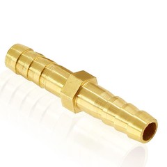 12Pcs 1/4 Inch Brass Hose Barb Fittings, Metal Splicer Mender Inch,