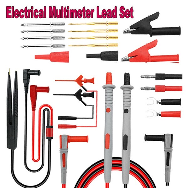 21 in 1 Multimeter Test Lead Kit for Fluke Meter Electrical Alligator Clip Probe