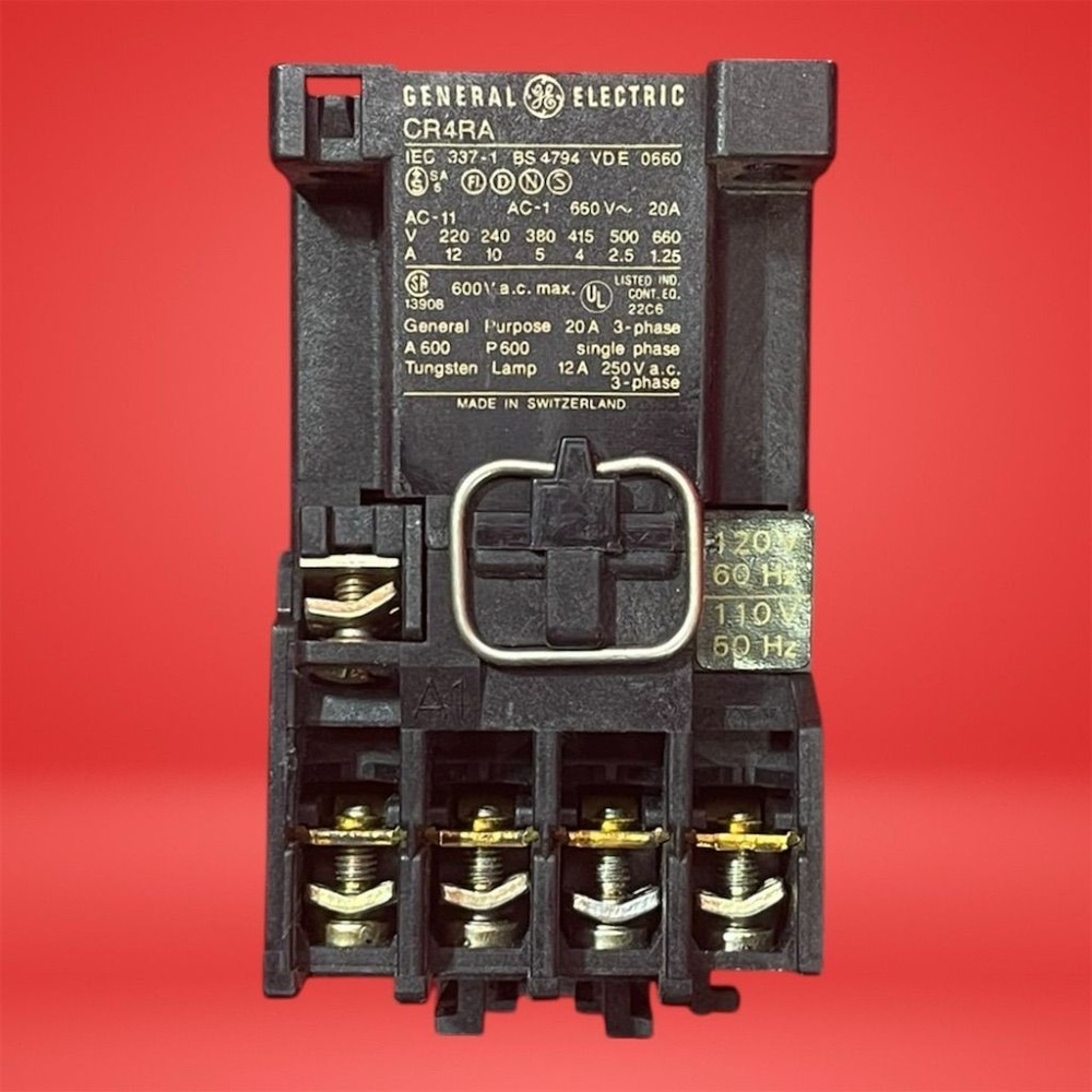 GE CR4RA Magnetic Contactor 110-120V Coil 3-Pole Heavy Duty NEMA Easy Install