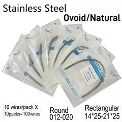 Dental Orthodontic Arch Wire NiTi Stainless Steel Ovoid/Natural Round Wires