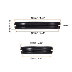 MECCANIXITY Rubber Grommet Mount Size 100 x 50 mm Oval 100 x 50 mm, Black