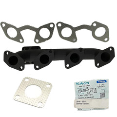Genuine OEM Kubota Exhaust Manifold 15416-12313 with Gaskets for Bobcat V2203
