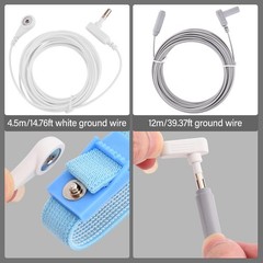 Grounding Rod with 40ft Wire, Portable for Grey and white
