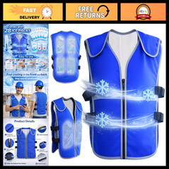 Cooling Vest for Men & Women, Adjustable Ice Jacket with 28 Reusable Ice Packs,