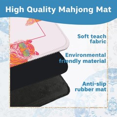 Preppy Pink and Orange Tiger Mahjong Mat for Table 31.5 X 31.5 in, Mahjong Gi…
