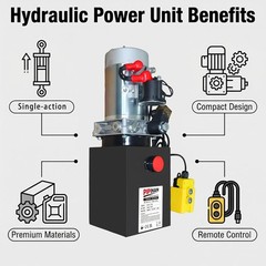 Single Acting Hydraulic Pump 12 Quart Units 12V DC Hydraulic Pump SAE #6