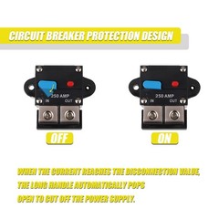 250a Resettable Circuit Breaker 250 Amp Self Recovery With Manual Reset Button F
