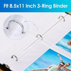 Photo Album Sleeves 2 Pocket 5 x 7 In Page Sheet Organizer 3 Ring Binder 30 Pack