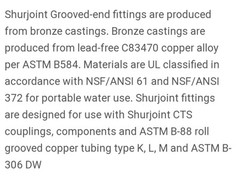 3″ GROOVED COPPER TEE SHURJOINT MODEL -C20