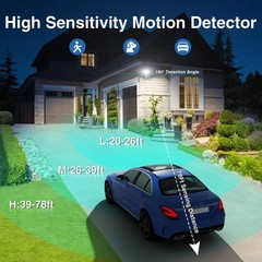 200W Motion Sensor Outdoor Lights, 20000LM LED Flood Lights Outdoor, Wired Se…