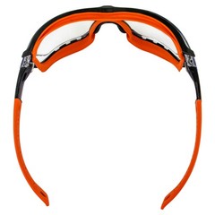 Birdz Eyewear Gasket Safety Padded Motorcycle Riding Glasses Orange w/Clear Lens