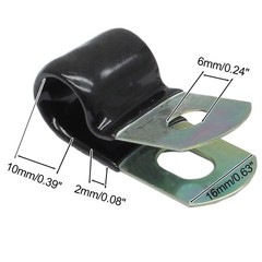 Litoexpe 50 Pcs 3/8 Inch Black Stainless Steel Cable Clamps, Inch,