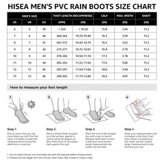 HISEA Men Rain Boots w/Steel Shank Waterproof Corrosion-Resistant Mud Work Boots