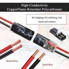 25-200PCS Double Wire Plug in Connector w/ Locking Buckle for Emergency Repairs