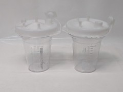 Lot of 7: Assorted DeRoyal, Bemis & More Medical Suction Cannisters With Lids