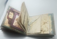 Hand Made Junk Journal 6×5 Inches Old Time Pictures With Orange Yellow Flowers