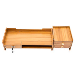 Wooden Desk Organizer with Drawers Office Supplies Computer Desktop Tabletop