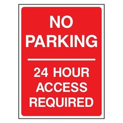 No Parking 24hr Access Required Sign or Sticker PARK0023