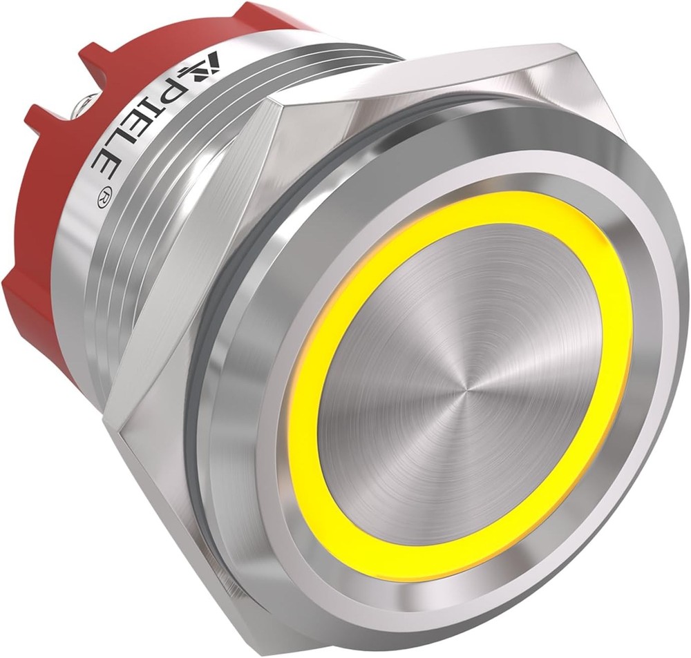 22mm Latching Push Button Switch 12V On Off Waterproof Stainless Steel Shell