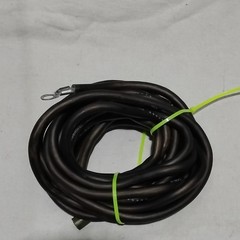2-Conductor Copper Battery Cable w/ Ring Terminals 100ft 6-7 AWG Black