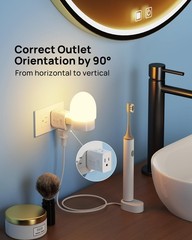 TROND Multi Plug Wall Outlet Extender – 2 Pack 3 Prong, 2 Pack, White