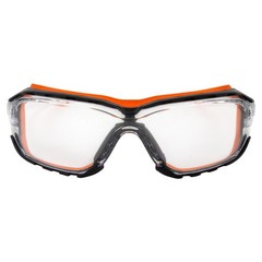 Birdz Eyewear Gasket Safety Padded Motorcycle Riding Glasses Orange w/Clear Lens