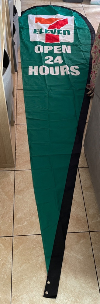 7-ELEVEN OPEN 24 HOURS BOTH SIDE PRINTED 12FT. Feather Banner – FLAG ONLY