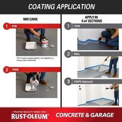 Rust-Oleum 225381 Blue Smoke Concrete Floor Paint Tint Base 1 gal. (Pack of 2)
