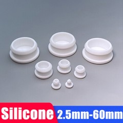 White Snap-On Hole Plug Silicone Rubber Blanking Seal Bung Pipe Tube 2.5mm-60mm