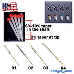 20Pc Dental Endo Fiber Posts Quartz root canal pins Resin Glass Screw Pile Posts
